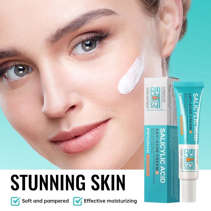 Salicylic Acid Acne Treatment Cream Repair Pimple Spots Deep Cleaning Pore Shrinking Anti-acne Oil Control Moisturizer Skin Care