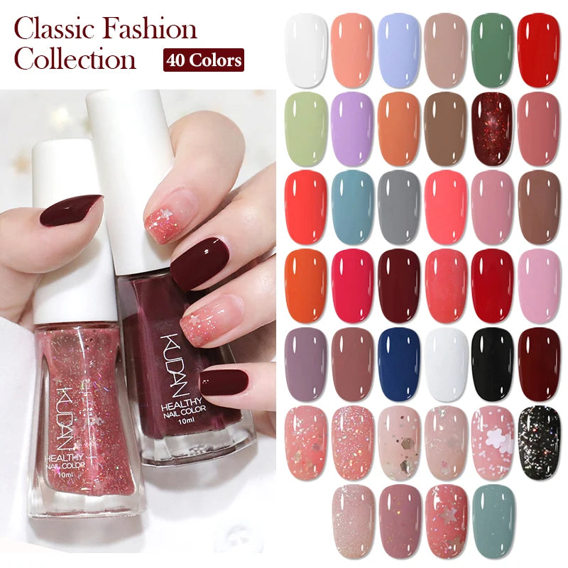 10ml Water-Base Nail Polish 40 Colors Air Dry Peel Off Nail Art For Manicure DIY Long Lasting Nail Supplies Painting Varnish