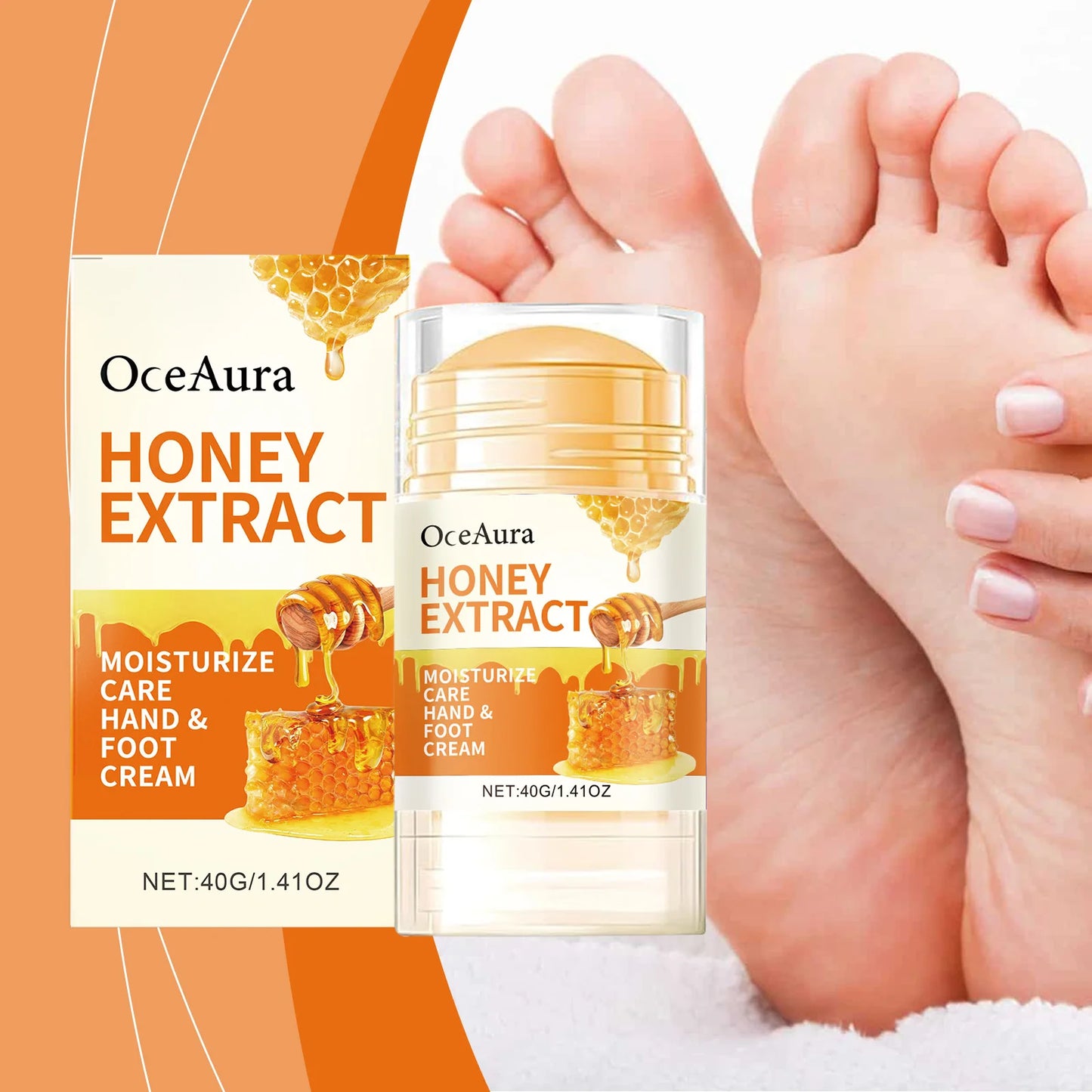 Honey Foot Care Cream Stick Dry Cracked Feet Heel Gentle Exfoliation Softening Skin Ultra-Hydrating Hand Foot Cream Foot Balm