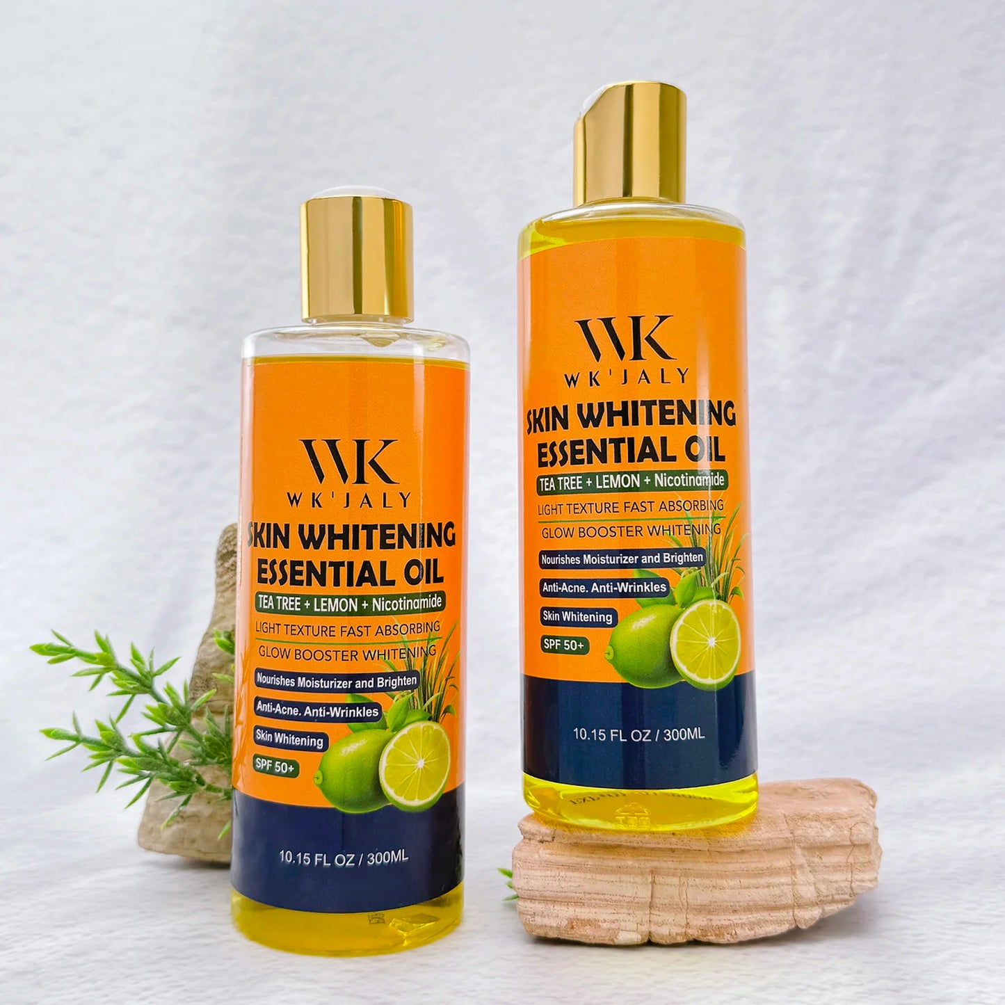 WK JALY Niacinamide Lightening Body Oil For All Skin, With Tea Tree, Lemon, Remove Acne, Fine Lines, Age Spot, Not Greasy, 300ml