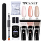 LILYCUTE Nail Gel Set 6W LED Lamp Full Manicure Set Vernis Semi Permanent Quick Extension Nail Kit Gel Set For Nails Tool Kit
