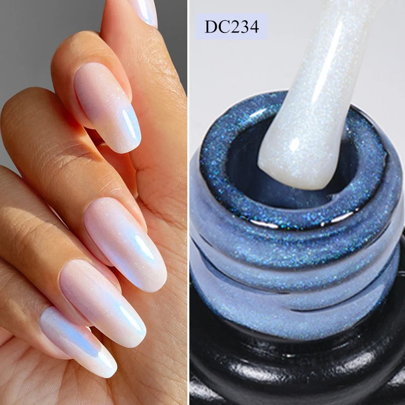 Mtssii 7ml Glitter Rubber Base Gel Polish Gold Sequins Pink White Base Gel Top Coat Soak Off UV LED Nail Art Varnish Manicure