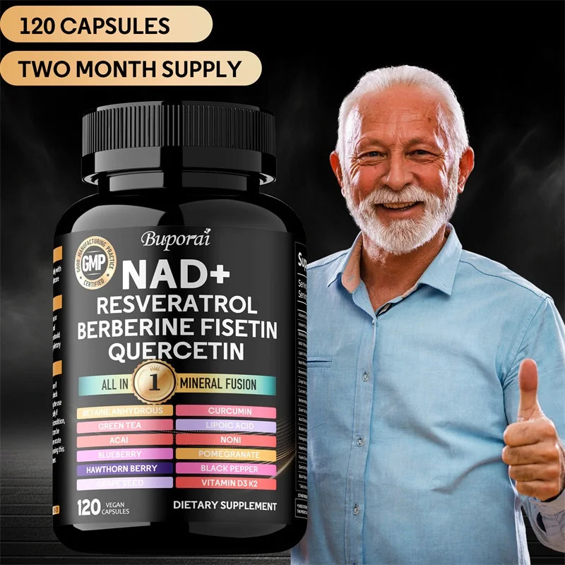 NAD Resveratrol Berberine - Cellular Health, Supports Endurance, Healthy Aging, Cardiovascular Function
