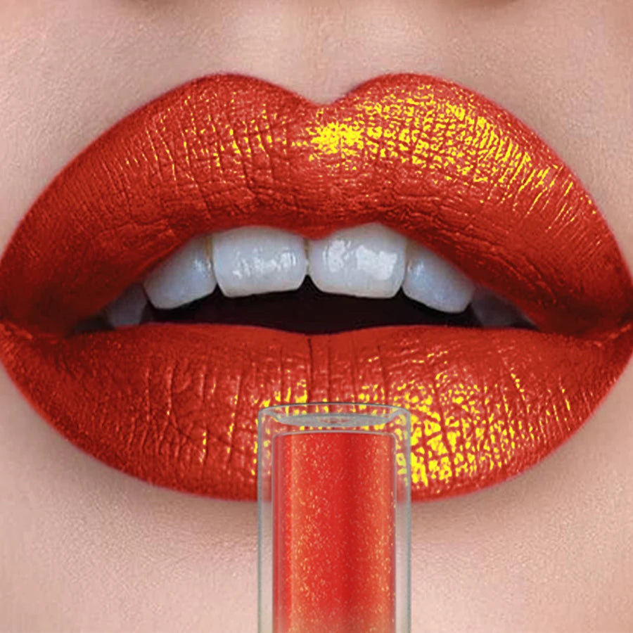 14 Colors Glitter Lip Glaze Hydrating Red Pink Metallic Lip Tint Highly Pigment Lip Gloss Korean Makeup for Women Cosmetics Gift