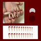 24pcs Nude Color False Nails For Halloween Blood Stained Jade Bone Long Pointed Press On Nails Acrylic Material Party Fake Nail