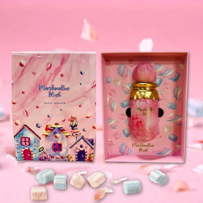 Paris Corner Marshmallow Blush EDP Gourmand Marshmallow Strawberry Perfume Women Long-Lasting Sweet Scent Fragrance 3.4 Fl Oz