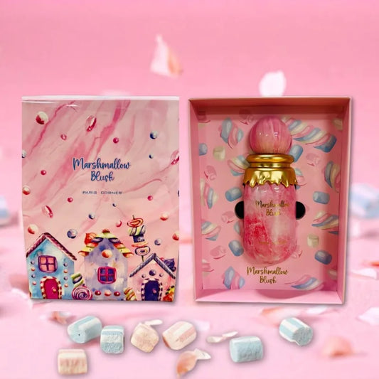Paris Corner Marshmallow Blush EDP Gourmand Marshmallow Strawberry Perfume Women Long-Lasting Sweet Scent Fragrance 3.4 Fl Oz