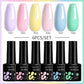 LILYCUE 6Pcs/Set Red Nude Glitter Gel Nail Polish Gorgeous Full Coverage Soak Off UV Gel Nail Art Base Top Coat Gel Polish Kits