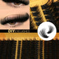 GROINNEYA Cluster Lashes DIY Eyelash Extension C Curl Long Individual Lashes Mixed Tray Faux Mink Lash Clusters Extensions