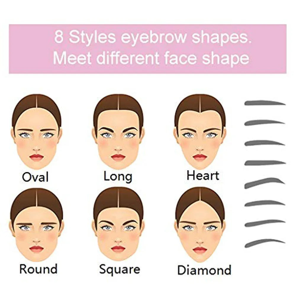 8 in1 Eyebrow Shaping Template Reusable Eyebrows Shaper Stencils Kit Grooming Card Definition Brow Makeup Tools Accessories