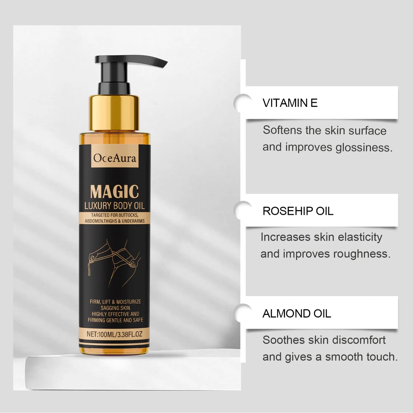 Magic Luxury Body Oil Firming Lift Skin Remove Fine Lines Anti Dryness Improve Sagging Smooth Moisturizing Massage Essential Oil