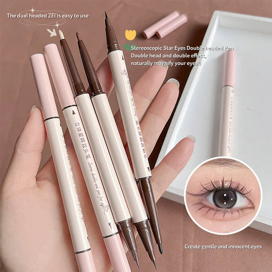 Eyeliner Double Head Pen For Smooth And Delicate Eye Makeup  Quick Drying Film Forming Waterproof And Sweat Proof Eye Makeup