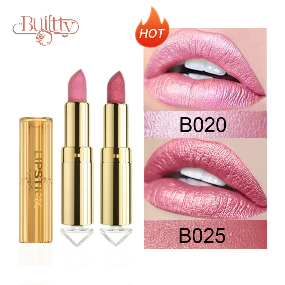 12 Colors Magic Pink Glitter Lipstick Matte Gliter Shimmer Super Finish Matte Velvet Waterproof Glitter Lipsticks
