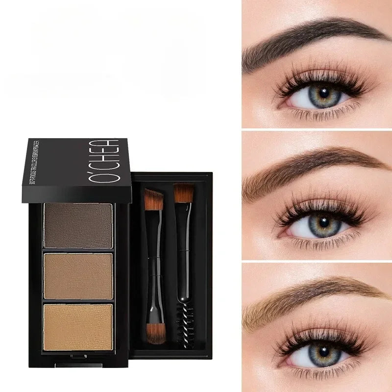 3 In 1 Three-dimensional Eyebrow Powder Waterproof Long-lasting 3D Eyebrow Dyeing Eyebrow Cream Enhancer Cosmetics Women Makeup