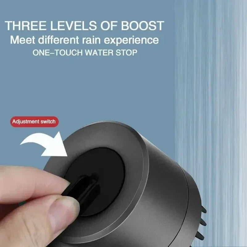High Pressurized Filter Shower Head 3-mode Adjustable Spray with Massage Brush Rain Shower Set Changeable Filter 2025 New