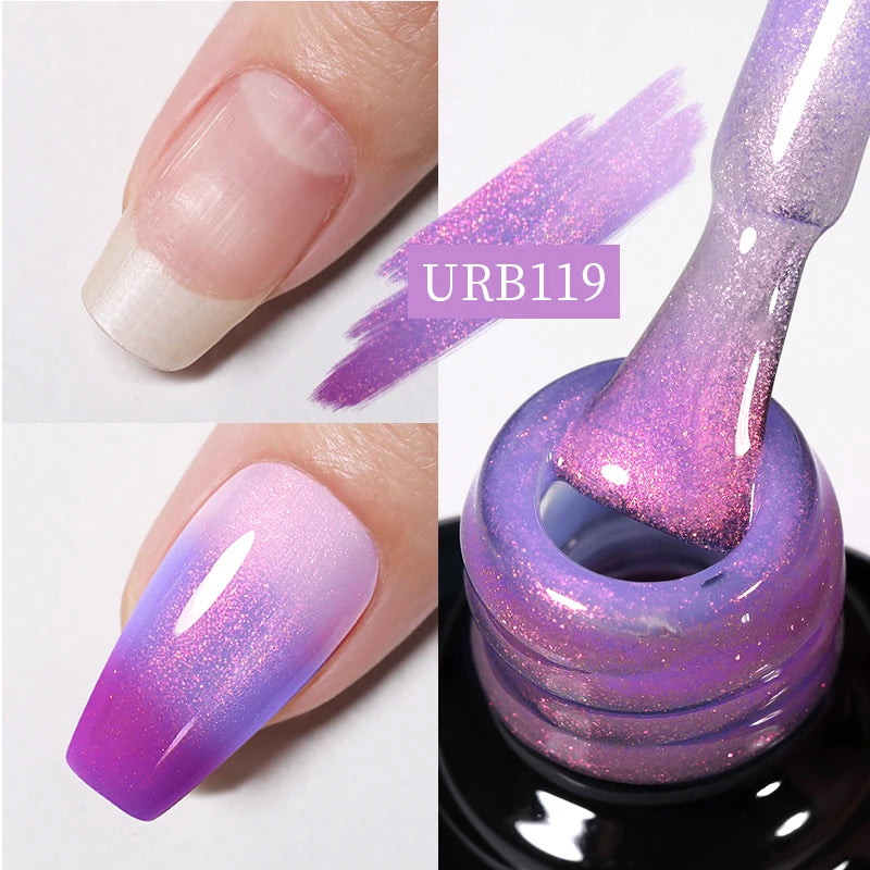 UR SUGAR 7ml Nude Crystal Rubber Base Gel Natural Color Semi Permanent Soak off UV LED Gel Nail Art Varnish