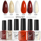LILYCUE 6Pcs/Set Red Nude Glitter Gel Nail Polish Gorgeous Full Coverage Soak Off UV Gel Nail Art Base Top Coat Gel Polish Kits