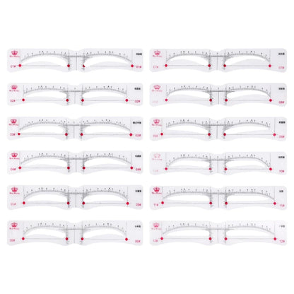 12 Style Fixable Eyebrow Stencil Card Grooming Brow Shaper Template Reusable Stickers Makeup Drawing Eyebrow Stamp Beauty Tools