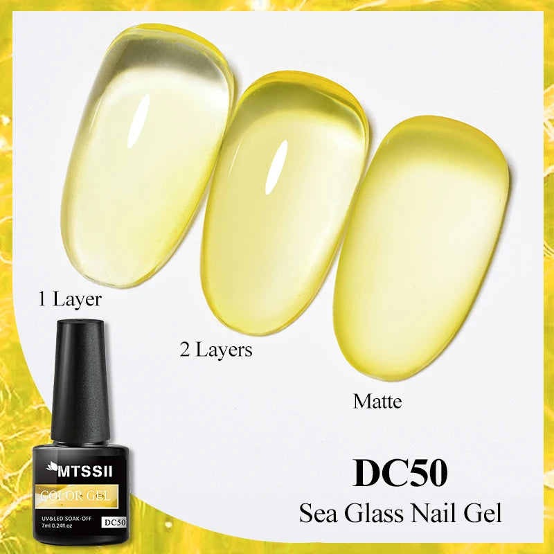 7ML Jelly Gel Nail Polish Black Crystal Translucent Dull Color Nail Art Gel Semi Permanent Varnish Soak Off UV LED Gel Polish