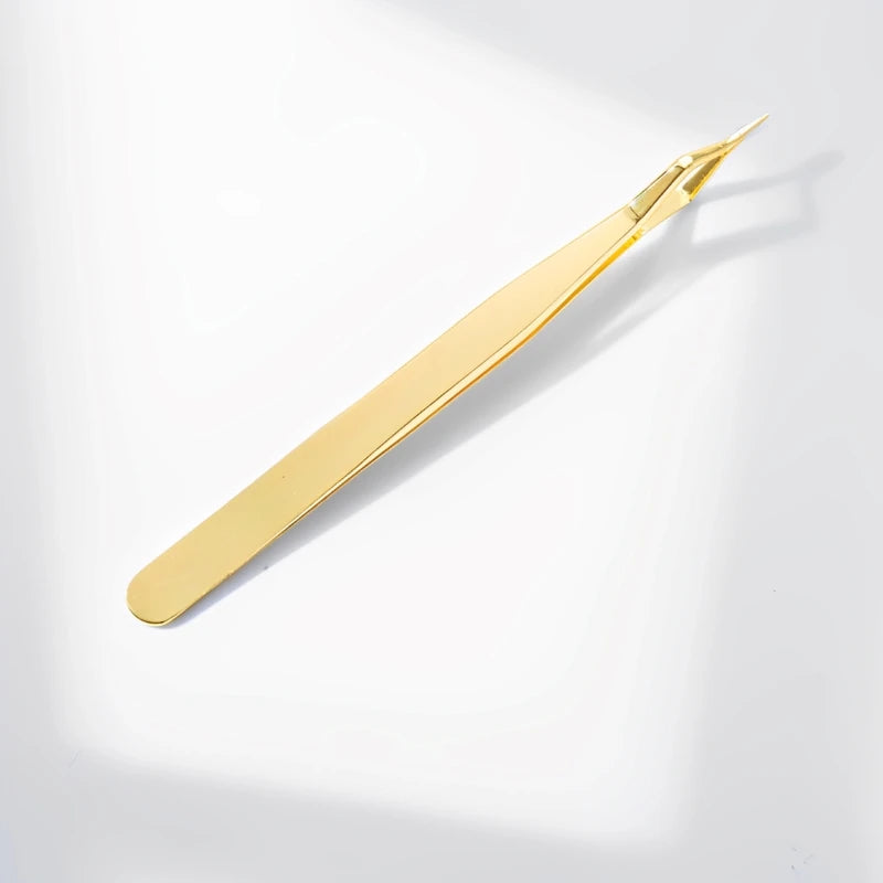 New Lash Extension Tweezers Anti slip Stainless Steel Curved Tip Straight Tweezers High Precision Nail Art Makeup Beauty  Tools