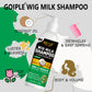 GOIPLE Natural Coconut Oil Wig Milk Shampoo Smooth Repair Moisturizes Frizzy Hair for Wigs Wave 2 in 1 Wig Wash Care Product