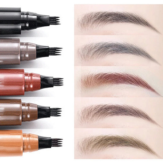 Precision Four-Tip Waterproof Eyebrow Pencil – Long-Lasting, Smudge-Proof, Natural Finish Eyebrow Enhancer