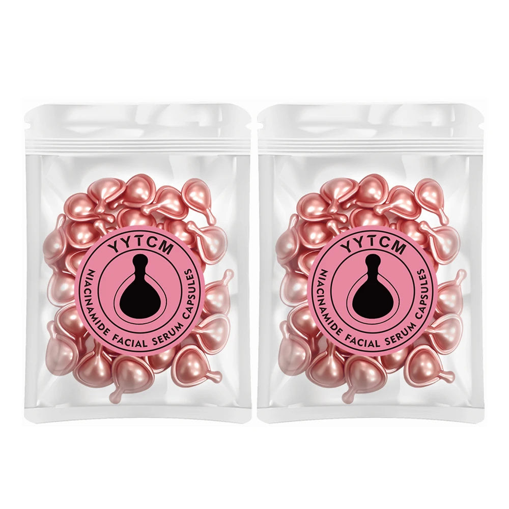 Niacinamide Facial Essence Capsules, Containing Retinol, Olive Fruit Oil, Gardenia Extract, Brighten Skin Tone, Moisturize and Hydrate, Smooth and Refine Skin (0.5Gx30 Capsules)/Bag