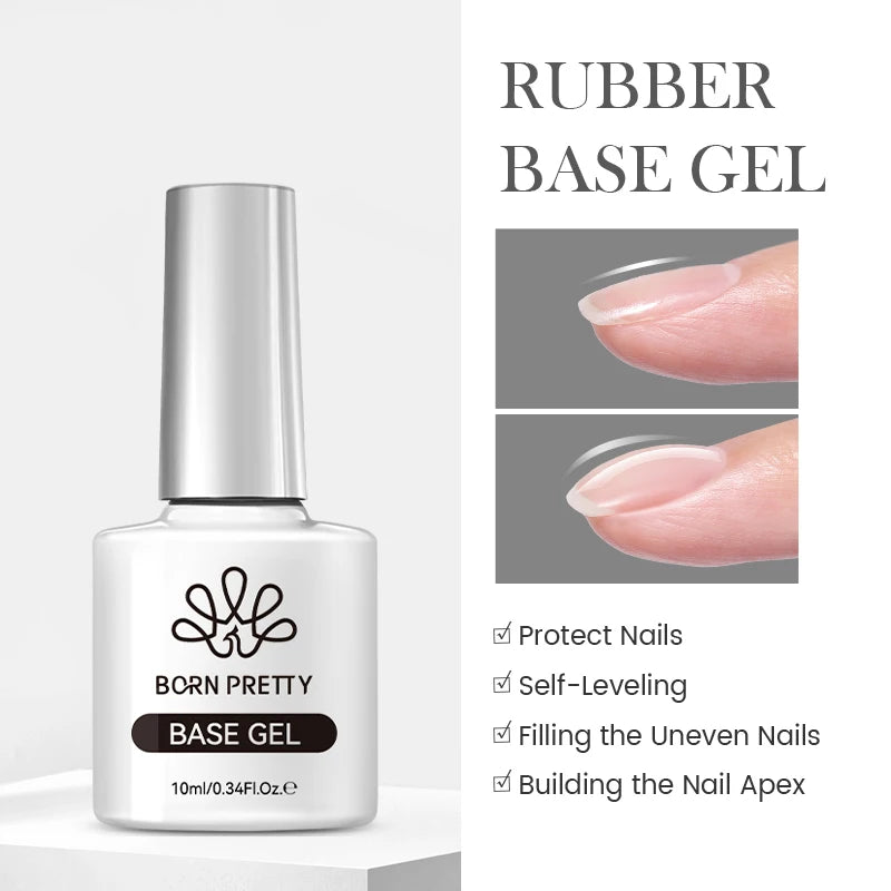 BORN PRETTY 6 in 1 Nail Glue Gel Extra Strong Adhesive for Press on Nails Clear Acrylic Tips Extension Gel Strengthener Gel