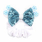 Disney Mouse Ears Velvet Scrunchies Hairband Women Elastic Ponytail Holder Girls Sequin Bow 2023 Kids Party DIY Hair Accessories