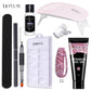 LILYCUTE Nail Gel Set 6W LED Lamp Full Manicure Set Vernis Semi Permanent Quick Extension Nail Kit Gel Set For Nails Tool Kit