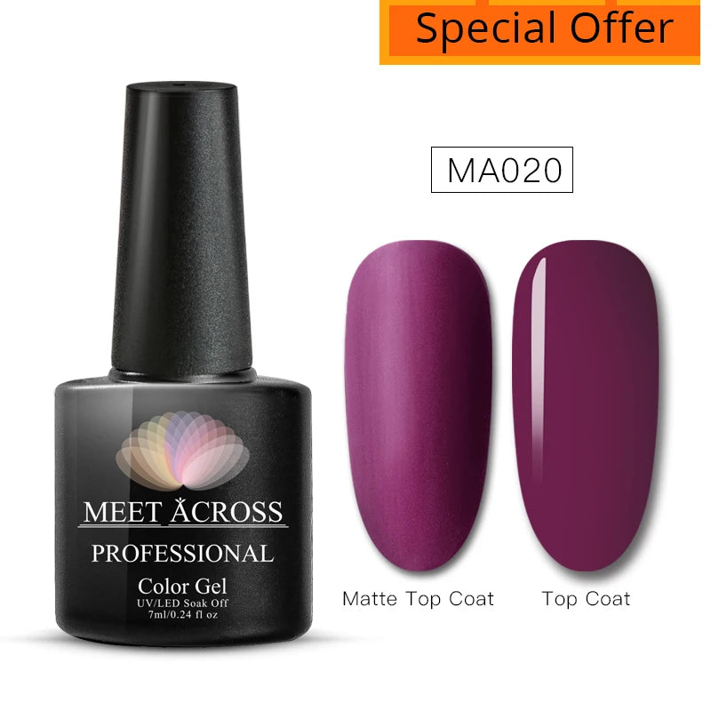 MEET ACROSS 7ml Rubber Base Gel Glitter Nude Pink White 2 In 1 Gel Nail Polish Nail Art Varnish For Nails Winter Autumn Manicure