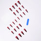 Wine Red Long Stiletto Fake Nails for Halloween Party Full Cover Press On Nail Spicy Girls Charm Manicure Daily False Nail 24Pcs