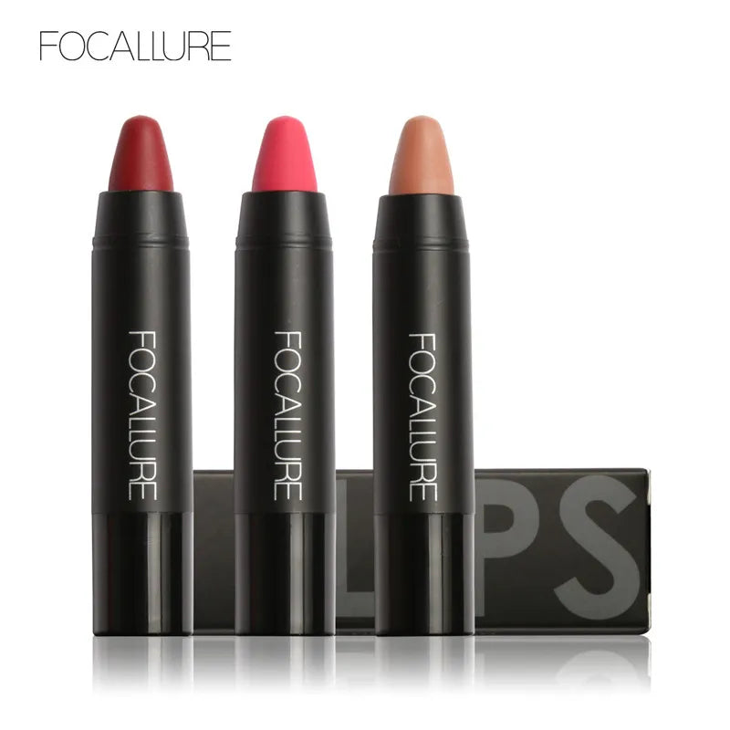 Focallure Matte Lipstick 19 Colors Long-Lasting Waterproof Soft Texture Lipstick Set Red & Nude Shades Cosmetic Glam Batom