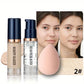 BEAUTY GLAZED 3Pcs Face Makeup Set,Matte Long lasting Waterproof Liquid Foundation+Primer+Puff