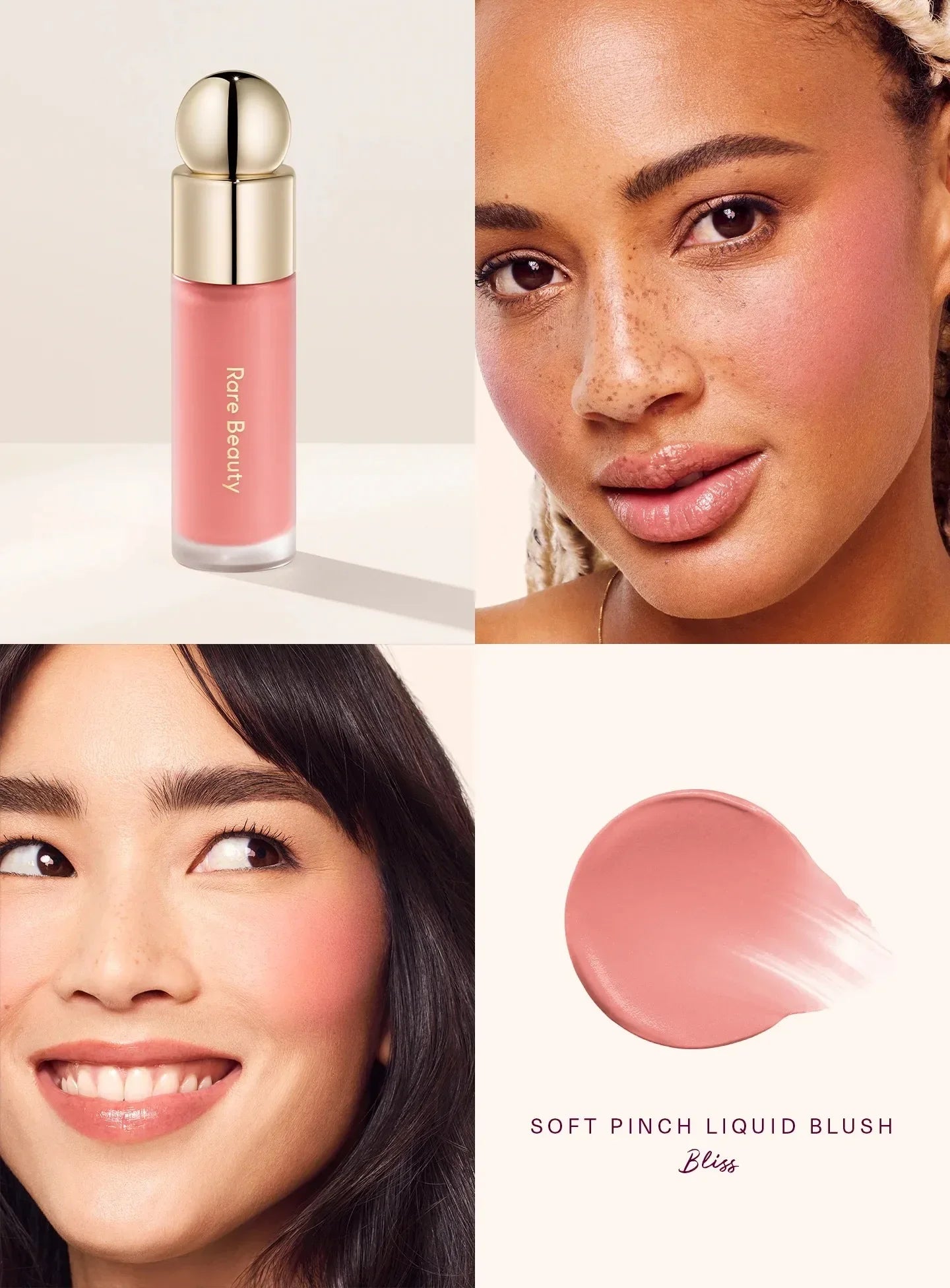 Rare Beauty Melting Cream Blush Makeup Matte Pearlescent Texture Glitter Blush Highlighter Bright nourish moisturize Lip Gloss