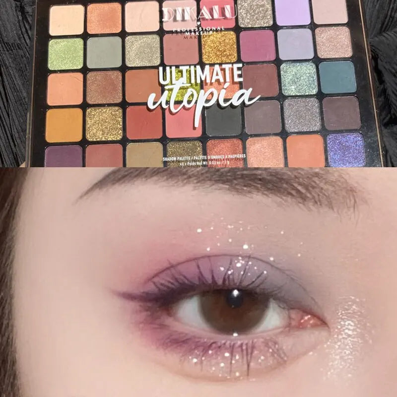 DIKALU 40 Color Eyeshadow Palette Utopia Queen Earth Pearl Matte Glossy Multi-Color Palette
