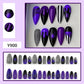 30pcs Gothic Purple Almond Press On Nails for Halloween Spider Wed Pattern Decor Fake nail tips Wearing Spicy Girls False Nails