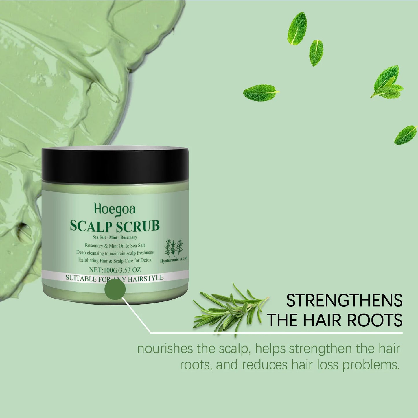 Rosemary Scalp Scrub Gentle Deeply Cleansing Shampoo Moisturizing Cooling Nourishing Soothing Hair Scalp Massager Care Products