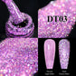 MEET ACROSS 7ml Reflective Glitter Gel Nail Polish Pink Green Purple Sparkling Soak Off UV Gel Polish for Manicure DIY Nail Art