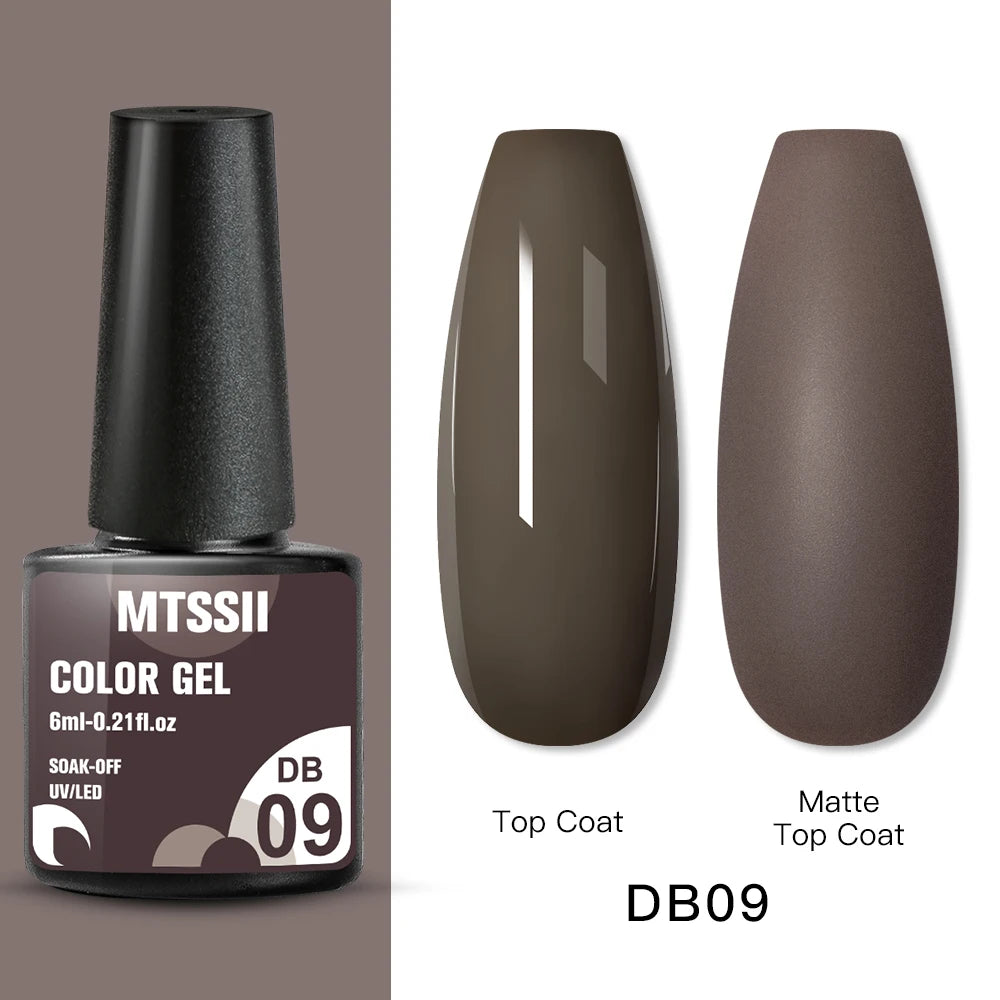 Mtssii 6ML Reflective Gel Nail Polish Shiny 14 Colors Semi-permanent UV Gel varnish Hybrid Nail Polish for Nail Art Manicure