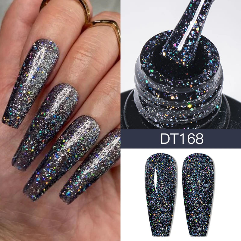 MEET ACROSS 7ml Eggshell Thermal Gel Nail Polish Temperature Changing Gradient Nail Art Varnish Winter Soak Off Gel For Nails