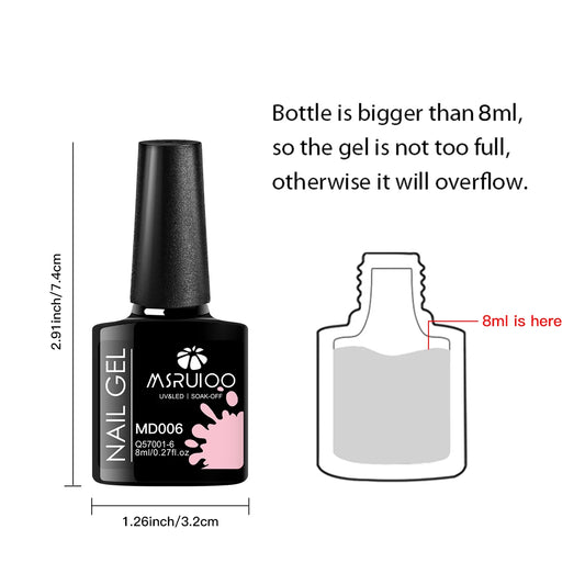 MSRUIOO 6Pcs/Set Colorful Gel Nail Polish Nail Supplies Semi Permanent Soak Off Nail Art Gel Varnish Manicure For Nails