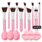 High Grade Pink makeup brush quality synthetic foundation brush Makeup sponge Makeup puff professional makeup tool set