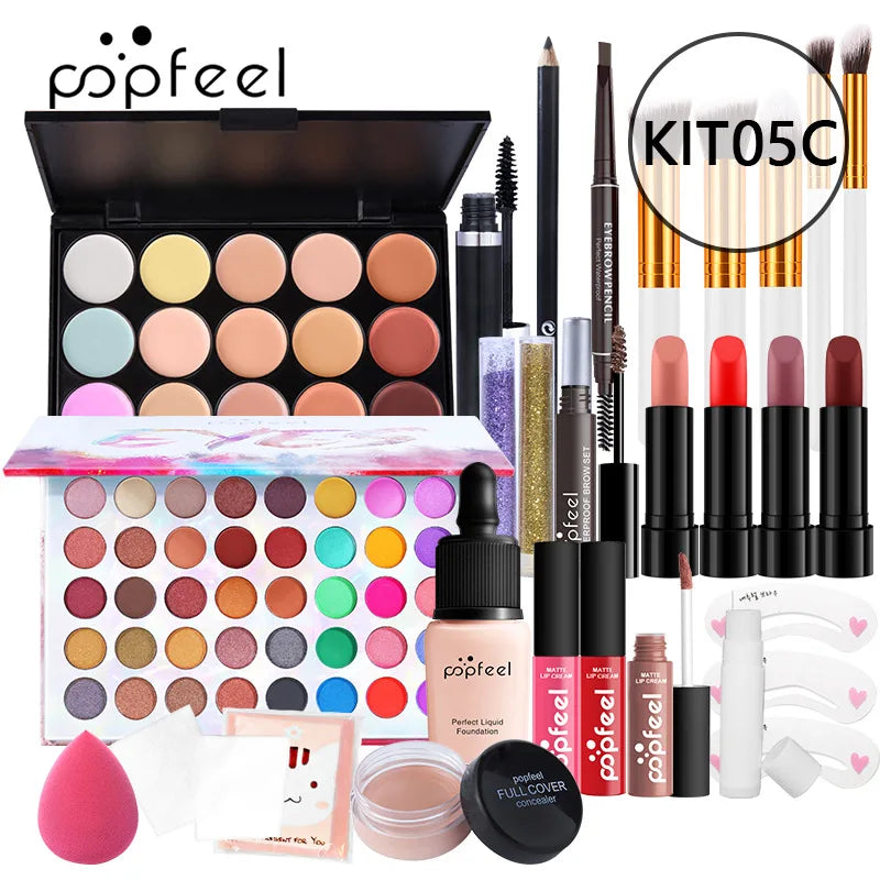 Makeup Set Foundation Eyeshadow Makeup Brush Student Newcomer Full Makeup Gift Box Makeup Set 27 Pieces Christmas Birthday Gift