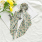 New Fashion Print Bow Scrunchies Hair Ribbon For Women Elastic Hair Band Girls Horsetail Hair Ties Hair Accessories