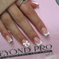 24Pcs Pink French Style Fake Nails 3D Bowknot Designs Short Square Press on Nails Sweet Korean Fashion False Nail for Women Girl