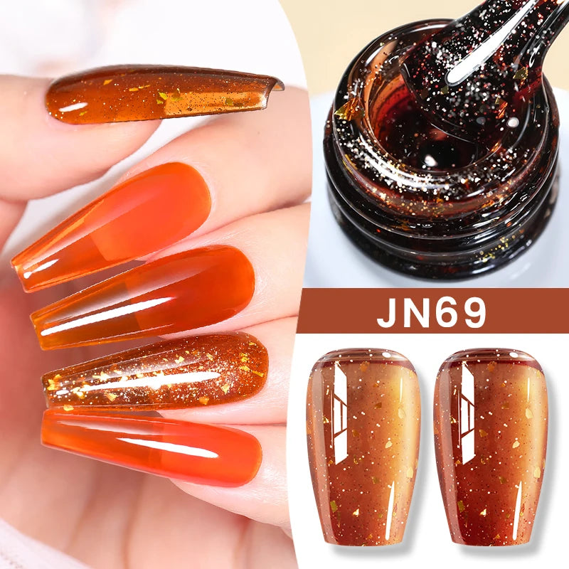 BORN PRETTY Jelly Nude Gel Nail Polish 10ml Light Pink Peach Translucent Color UV Light Cure Gel Varnish Nail Art DIY at Home
