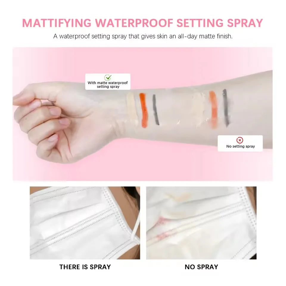 Waterproof Mattifying Setting Spray Long-lasting Glossy Matte Base Makeup Control Oil Non-Sticky Make-up Fixer Spray 150ml