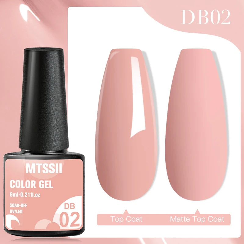 Mtssii 7ml Glitter Rubber Base Gel Polish Gold Sequins Pink White Base Gel Top Coat Soak Off UV LED Nail Art Varnish Manicure