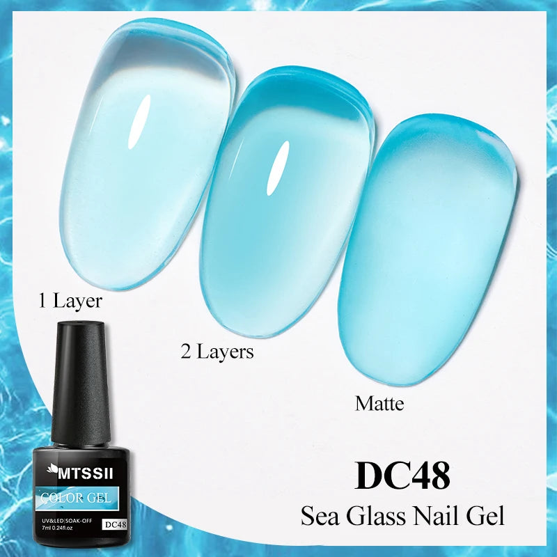 7ML Jelly Gel Nail Polish Black Crystal Translucent Dull Color Nail Art Gel Semi Permanent Varnish Soak Off UV LED Gel Polish